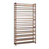 Oikiture Shoe Rack Storage Organizer 11 Shelves Bamboo Brown
