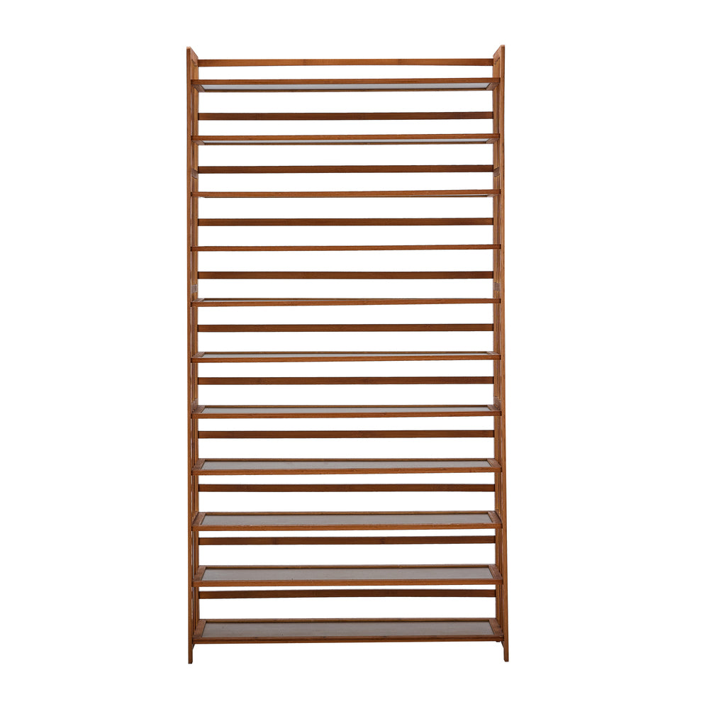 Oikiture Shoe Rack Storage Organizer 11 Shelves Bamboo Brown