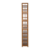 Oikiture Shoe Rack Storage Organizer 11 Shelves Bamboo Brown