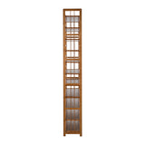 Oikiture Shoe Rack Storage Organizer 11 Shelves Bamboo Brown - Rear View