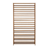 Oikiture Shoe Rack Storage Organizer 11 Shelves Bamboo Brown - 45-Degree Angle