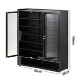 Oikiture Shoe Cabinet 3 Doors Shelf Black
