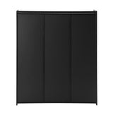 Oikiture Shoe Cabinet 3 Doors Shelf Black - Side View