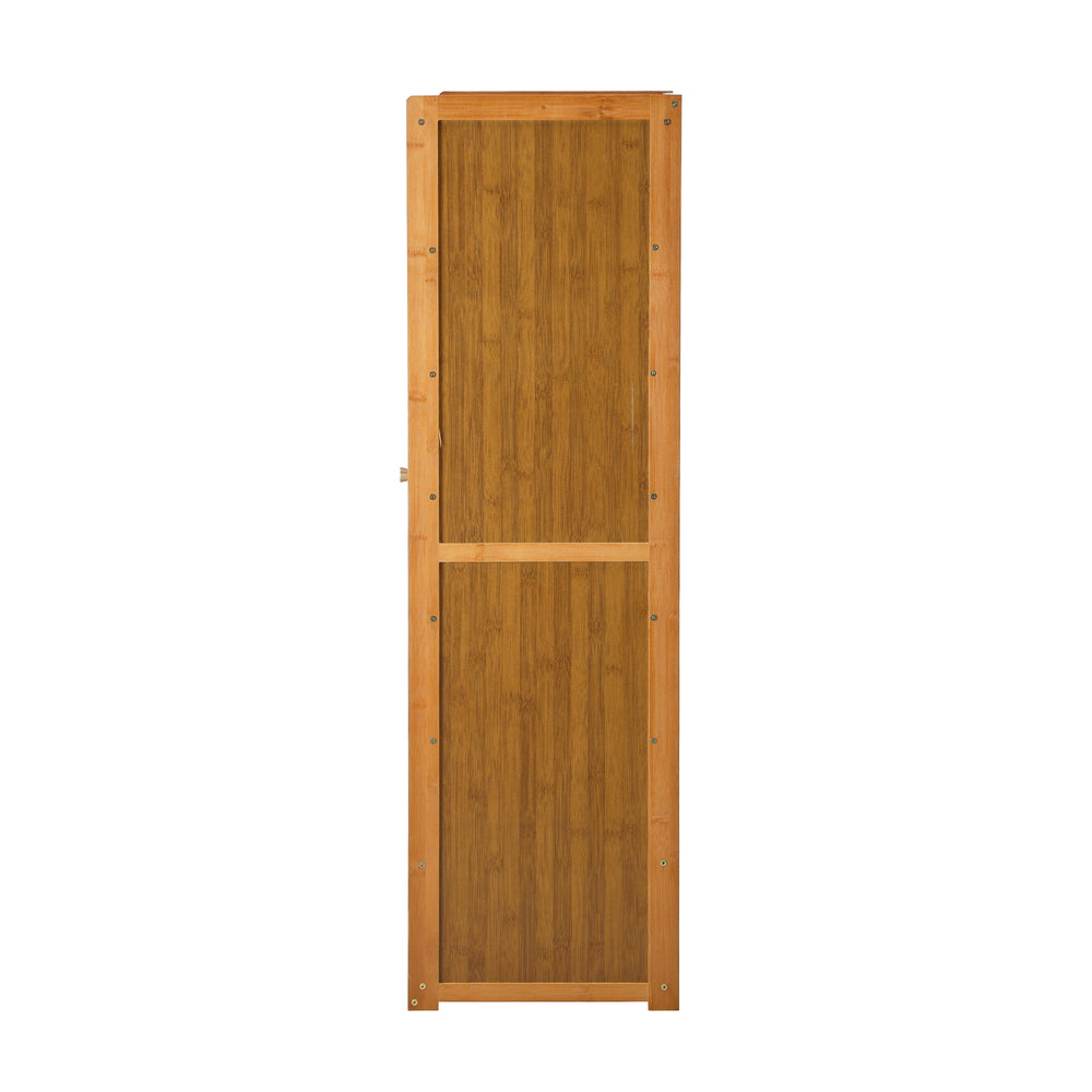 Oikiture Shoe Storage Cabinet 3 Doors 7 Shelves Brown