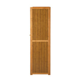 Oikiture Shoe Storage Cabinet 3 Doors 7 Shelves Brown - Rear View