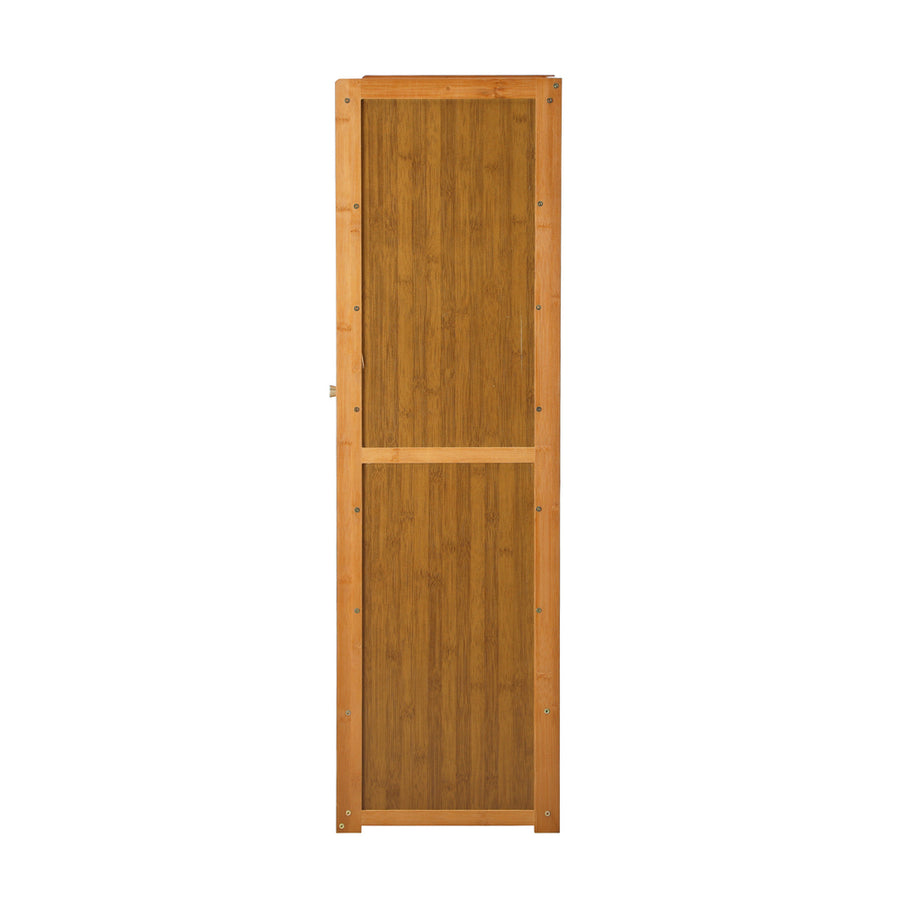 Oikiture Shoe Storage Cabinet 3 Doors 7 Shelves Brown, image 6