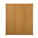 Oikiture Shoe Storage Cabinet 3 Doors 7 Shelves Brown