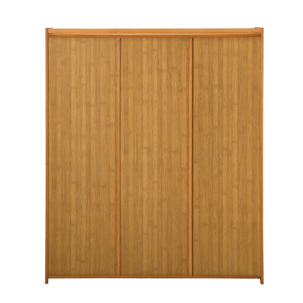 Oikiture Shoe Storage Cabinet 3 Doors 7 Shelves Brown