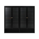 Oikiture Shoe Storage Cabinet 4 Doors Shelf Black - 45-Degree Angle