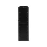 Oikiture Shoe Storage Cabinet 4 Doors Shelf Black - Front View