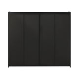 Oikiture Shoe Storage Cabinet 4 Doors Shelf Black - Low Angle