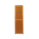 Oikiture Shoe Storage Cabinet 4 Doors 7 Shelves Brown - Side View