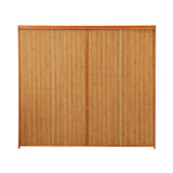 Oikiture Shoe Storage Cabinet 4 Doors 7 Shelves Brown - Low Angle