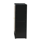 Oikiture Shoe Storage Cabinet 2 Doors Rattan Black