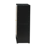 Oikiture Shoe Storage Cabinet 2 Doors Rattan Black - Low Angle