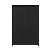 Oikiture Shoe Storage Cabinet 2 Doors Rattan Black