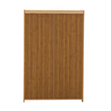 Oikiture Shoe Storage Cabinet 2 Doors Rattan Natural - 45-Degree Angle