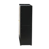 Oikiture Shoe Storage Cabinet 3 Doors Rattan Style