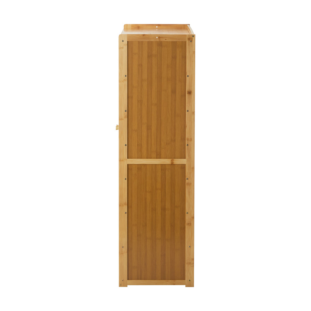 Oikiture Shoe Cabinet with 3 Rattan Doors 6 Shelves