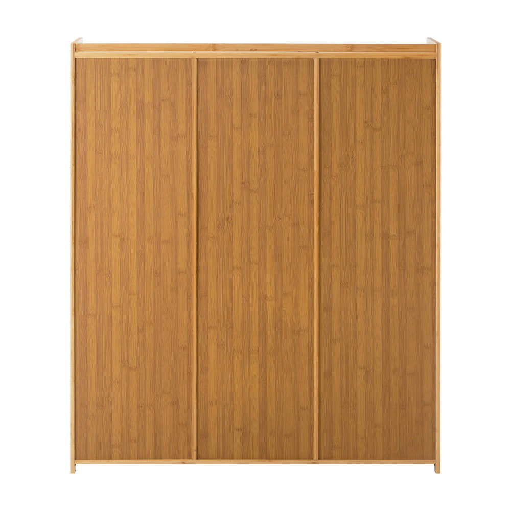 Oikiture Shoe Cabinet with 3 Rattan Doors 6 Shelves