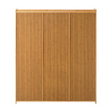Oikiture Shoe Cabinet with 3 Rattan Doors 6 Shelves - Rear View