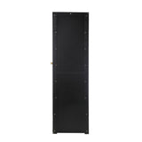 Oikiture Shoe Storage Cabinet 4 Doors Rattan Black - Low Angle