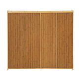 Oikiture Shoe Storage Cabinet 4 Doors Rattan Brown