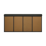 Oikiture Shoe Bench 105cm with Leather Seat Black - Front View