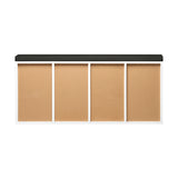 Oikiture Shoe Bench 105cm with Leather Seat Black&White