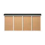 Oikiture Shoe Bench 105cm with Leather Seat Black&White - 45-Degree Angle