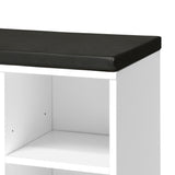 Oikiture Shoe Bench 105cm with Leather Seat Black&White