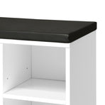 Oikiture Shoe Bench 105cm with Leather Seat Black&White