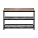 Oikiture Shoe Storage Bench with 2-Tier Mesh Shelf - Top-Down View