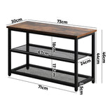 Oikiture Shoe Storage Bench with 2-Tier Mesh Shelf - Rear View