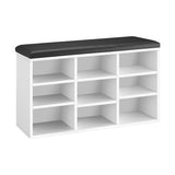 Oikiture Shoe Bench Padded Seat Wooden Shelf - 45-Degree Angle