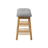 Oikiture Shoe Storage Bench Bamboo 70cm