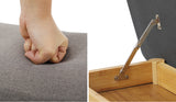 Oikiture Shoe Storage Bench Bamboo 70cm - Rear View