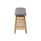 Oikiture Shoe Storage Bench Bamboo 90cm