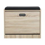 Oikiture Shoe Storage Bench with PU Seat 0.6M Wooden
