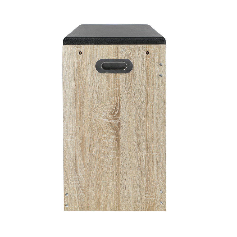 Oikiture Shoe Storage Bench with PU Seat 0.6M Wooden