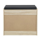 Oikiture Shoe Storage Bench with PU Seat 0.6M Wooden