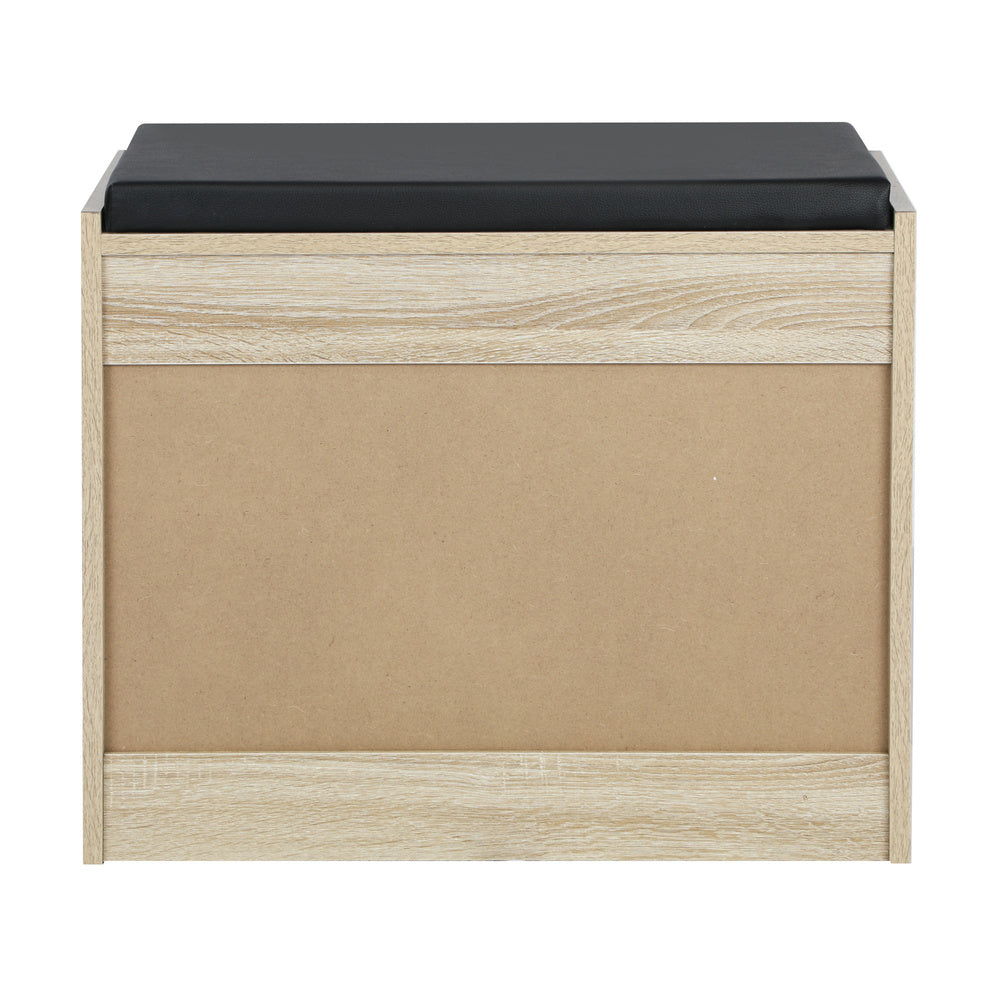 Oikiture Shoe Storage Bench with PU Seat 0.6M Wooden
