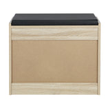 Oikiture Shoe Storage Bench with PU Seat 0.6M Wooden - Top-Down View