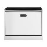 Oikiture Shoe Storage Bench with PU Seat 0.6M White