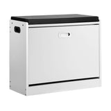 Oikiture Shoe Storage Bench with PU Seat 0.6M White - Front View