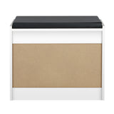 Oikiture Shoe Storage Bench with PU Seat 0.6M White - Close-Up Angle