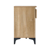 Oikiture Shoe Cabinet Bench Storage Drawer 6 Shelves Polyester Seat - Side View