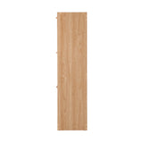 Oikiture Shoe Cabinet 3 Compartment with Rows Rattan Doors