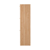 Oikiture Shoe Cabinet 3 Compartment with Rows Rattan Doors - Low Angle