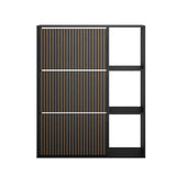 Oikiture Shoe Rack Storage Cabinet with Display Shelves Black - Rear View